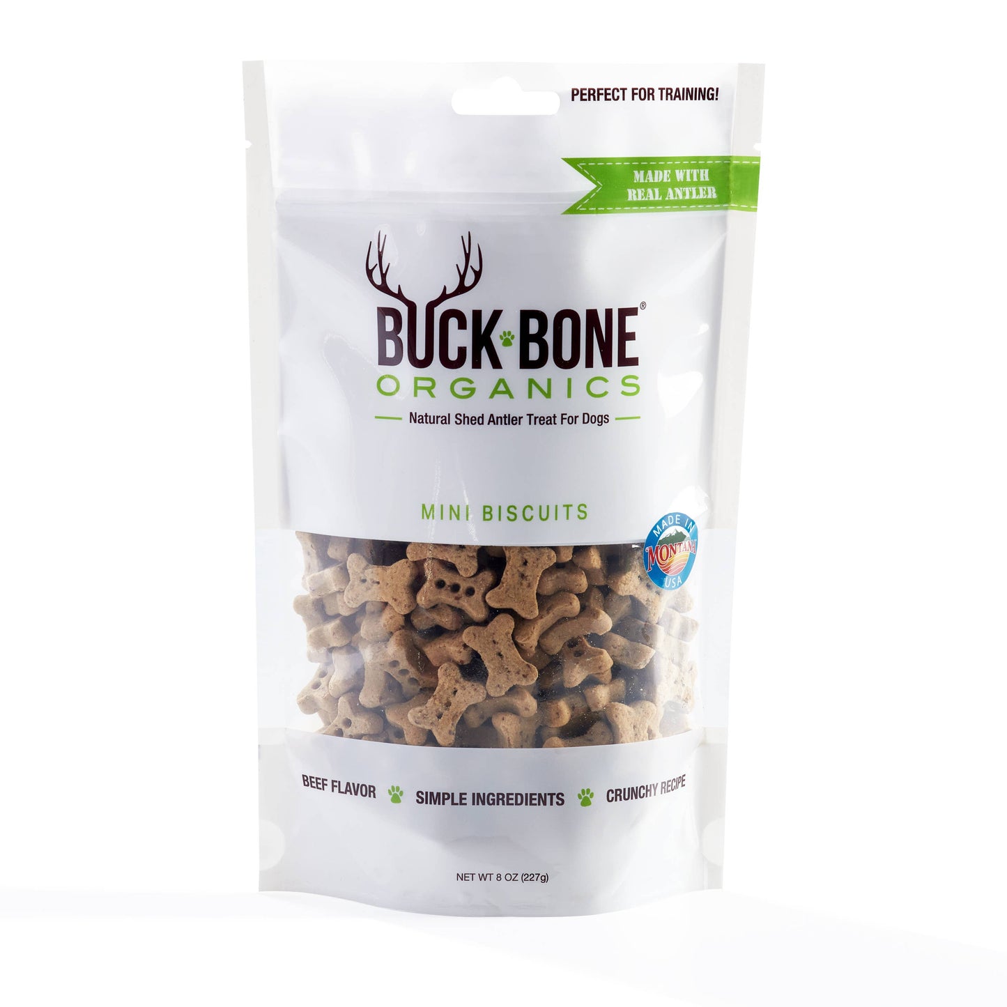 Natural Antler Dog Biscuits, Mini's, 8 OZ Bag