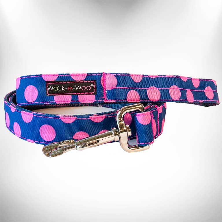 Pink Dot on Blue (collar & accessories)