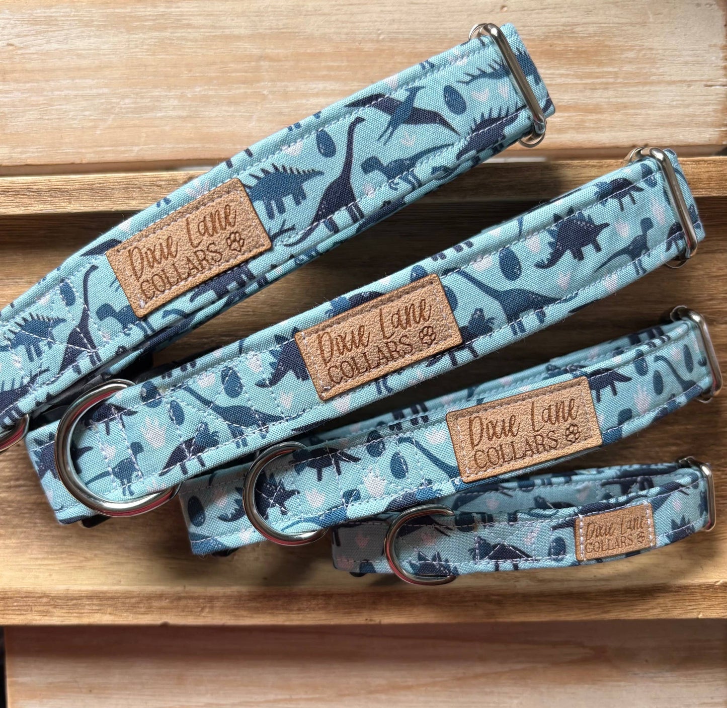 Blue Dinosaurs Dog Collar, T-rex Collar, Dinos, Dixie Lane
