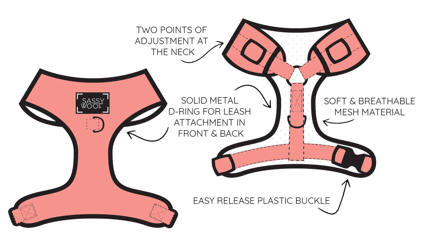 Dog Adjustable Harness - Sass Gone Wild: XXS