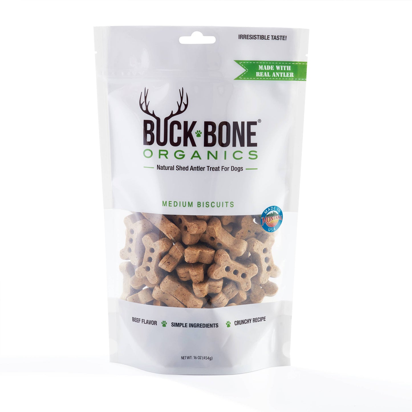 Natural Dog Biscuits made with Antler Powder, 16 OZ Medium