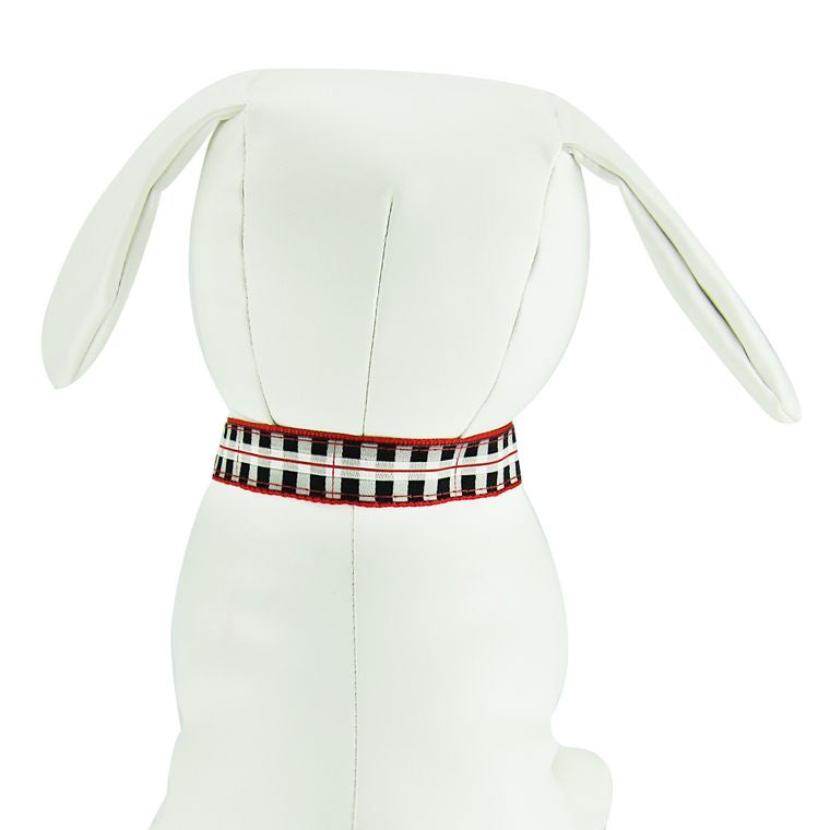 Dog Collar, Small - Black & White Plaid