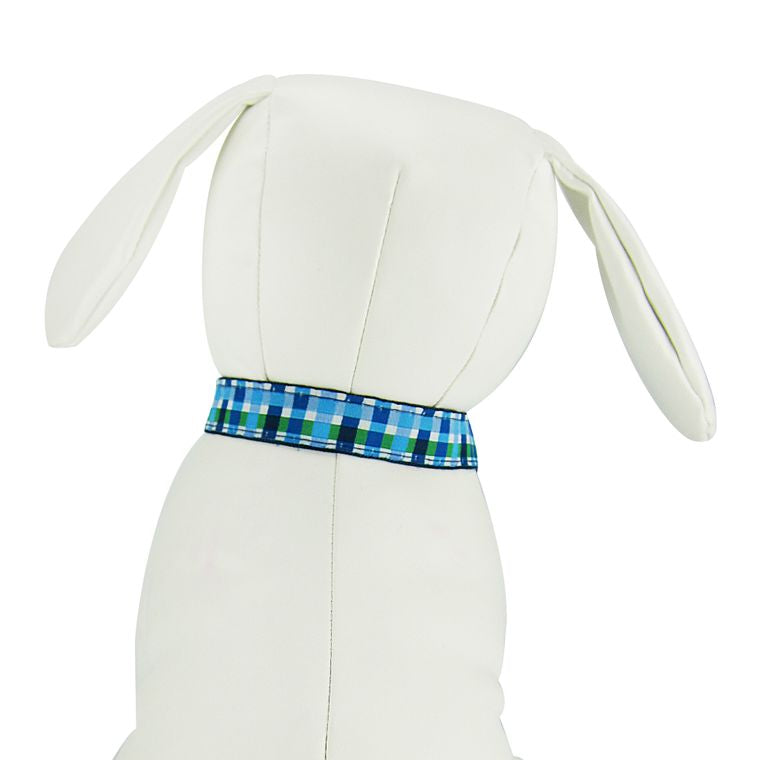Dog Collar, Medium - Blue Plaid