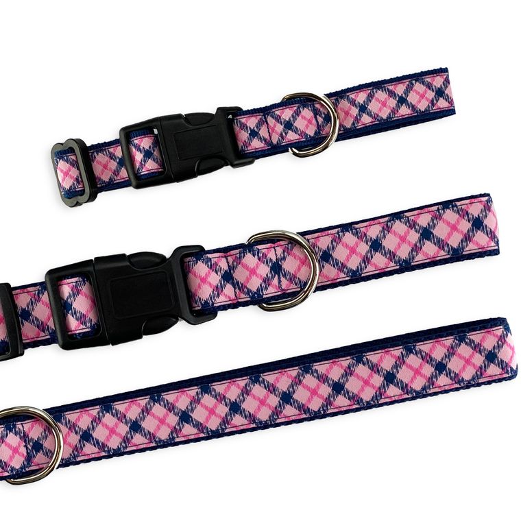 Dog Collar, Medium - Preppy Plaid