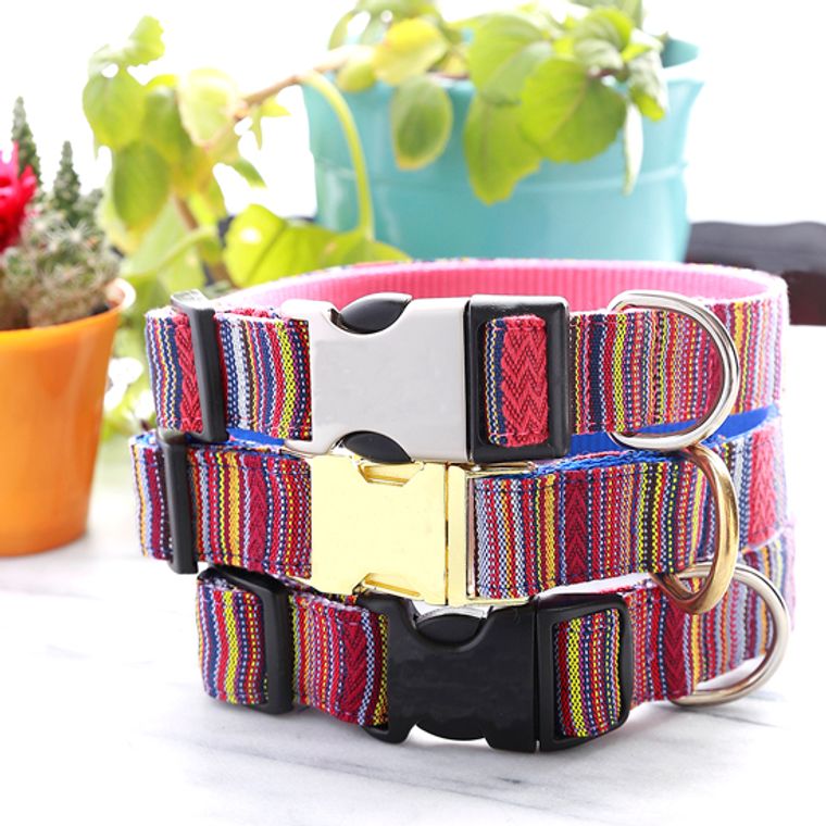 Viva Sarape Beach Blanket Dog Collar