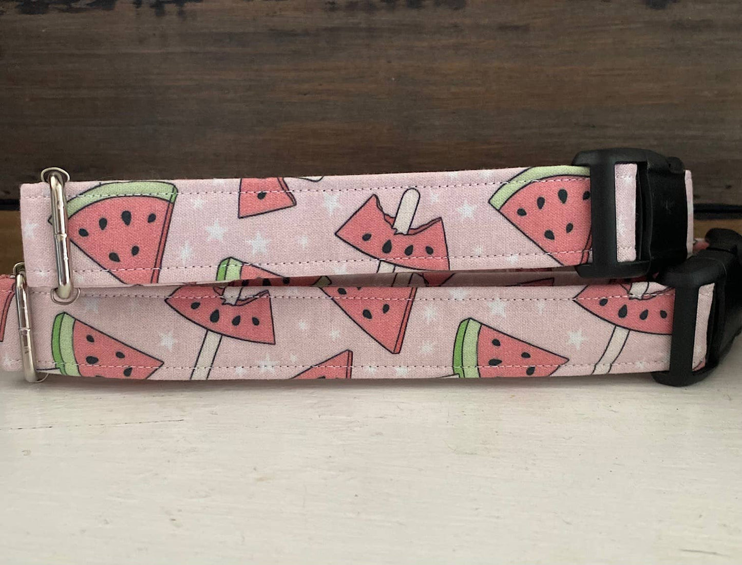 Pink Watermelons Dog Collar, Spring/Summer Dog Collar, Fruit