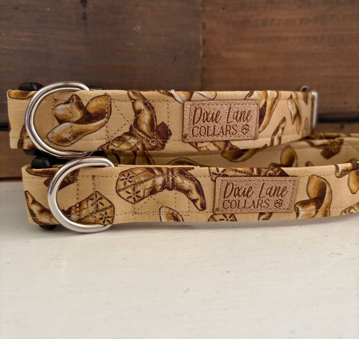 Boots and Hats Dog Collar, Western Fabric Collar
