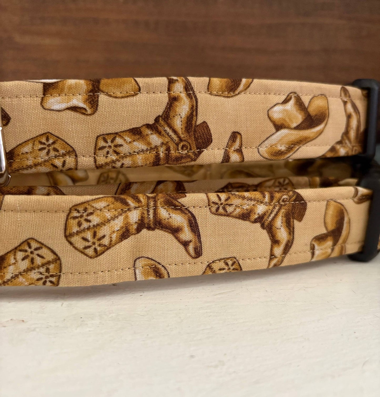 Boots and Hats Dog Collar, Western Fabric Collar