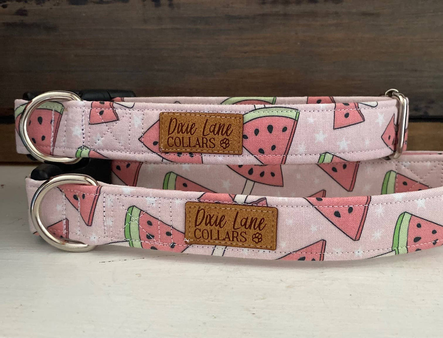 Pink Watermelons Dog Collar, Spring/Summer Dog Collar, Fruit