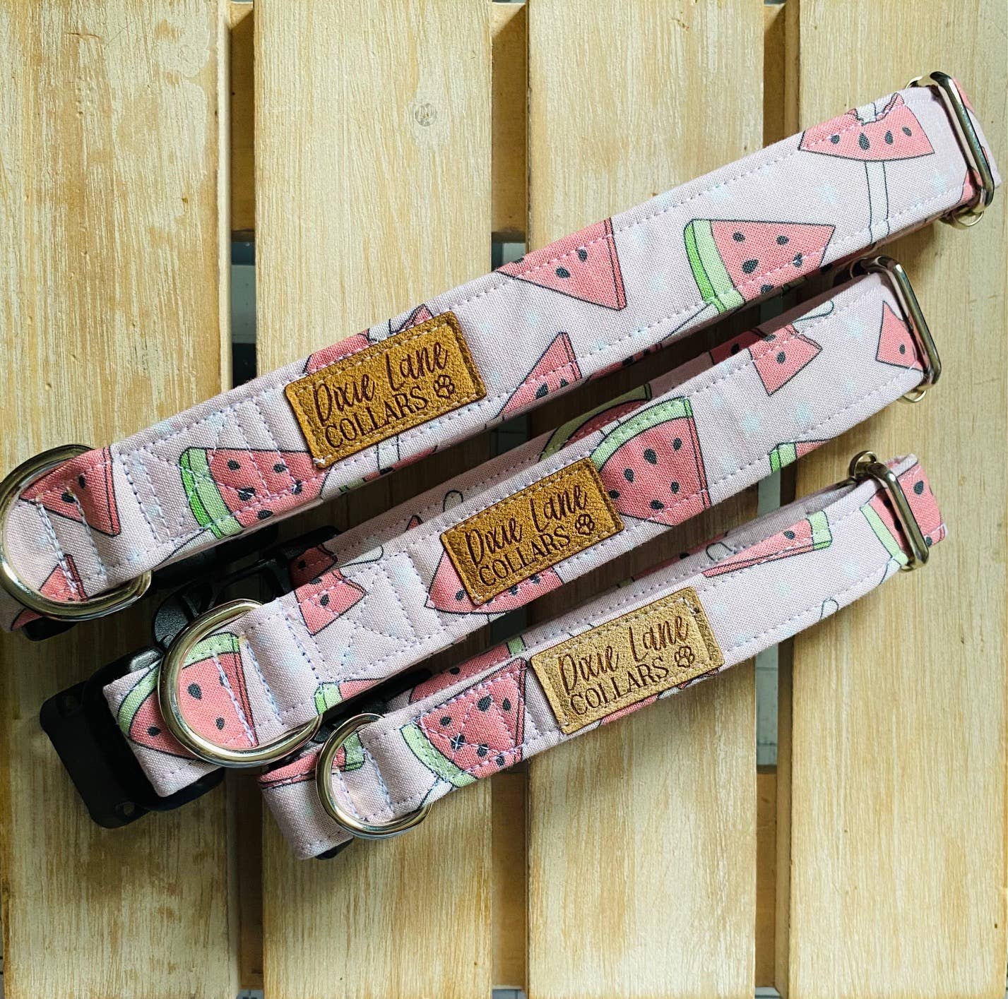 Pink Watermelons Dog Collar, Spring/Summer Dog Collar, Fruit