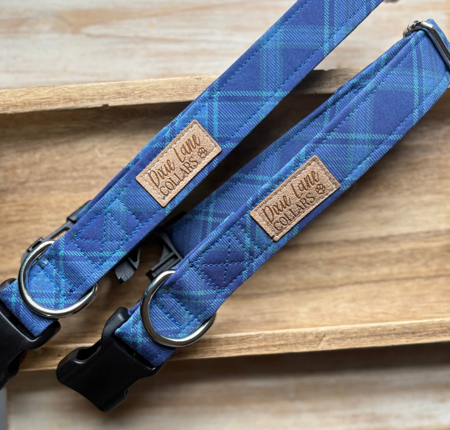 Blue Plaid Dog Collar, Dixie Lane Collars