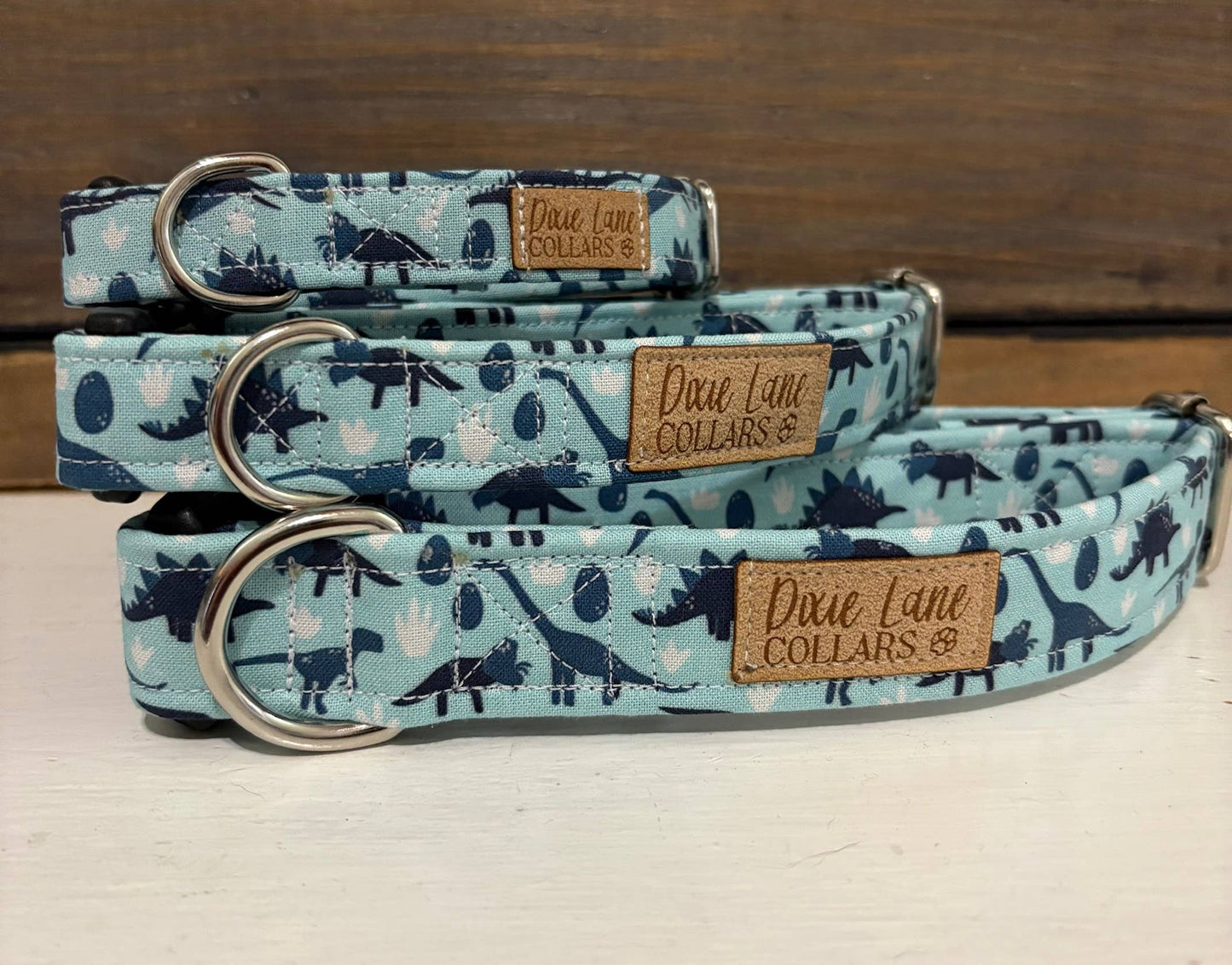 Blue Dinosaurs Dog Collar, T-rex Collar, Dinos, Dixie Lane