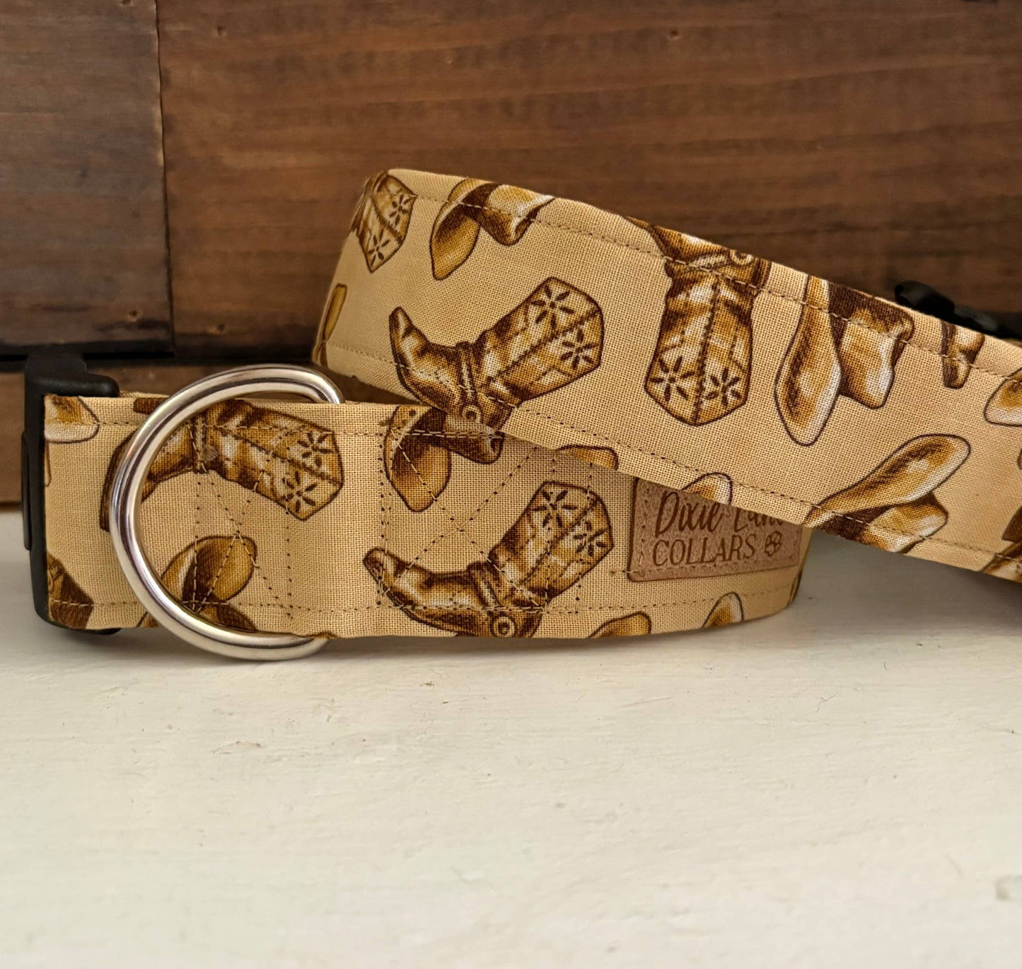 Boots and Hats Dog Collar, Western Fabric Collar