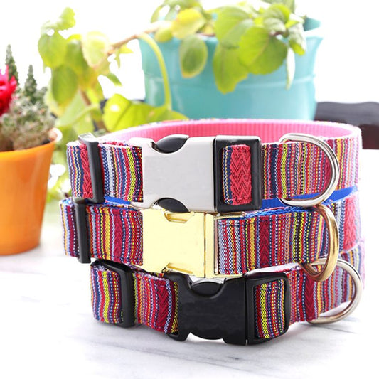 Viva Sarape Beach Blanket Dog Collar