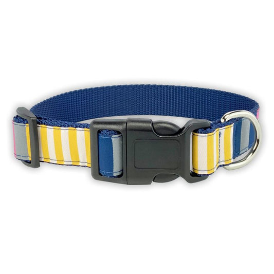 Dog Collar, Large - Yellow Stripe